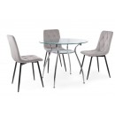 Стул SIGNAL TOM Velvet Bluvel 03 светло-серый/черный